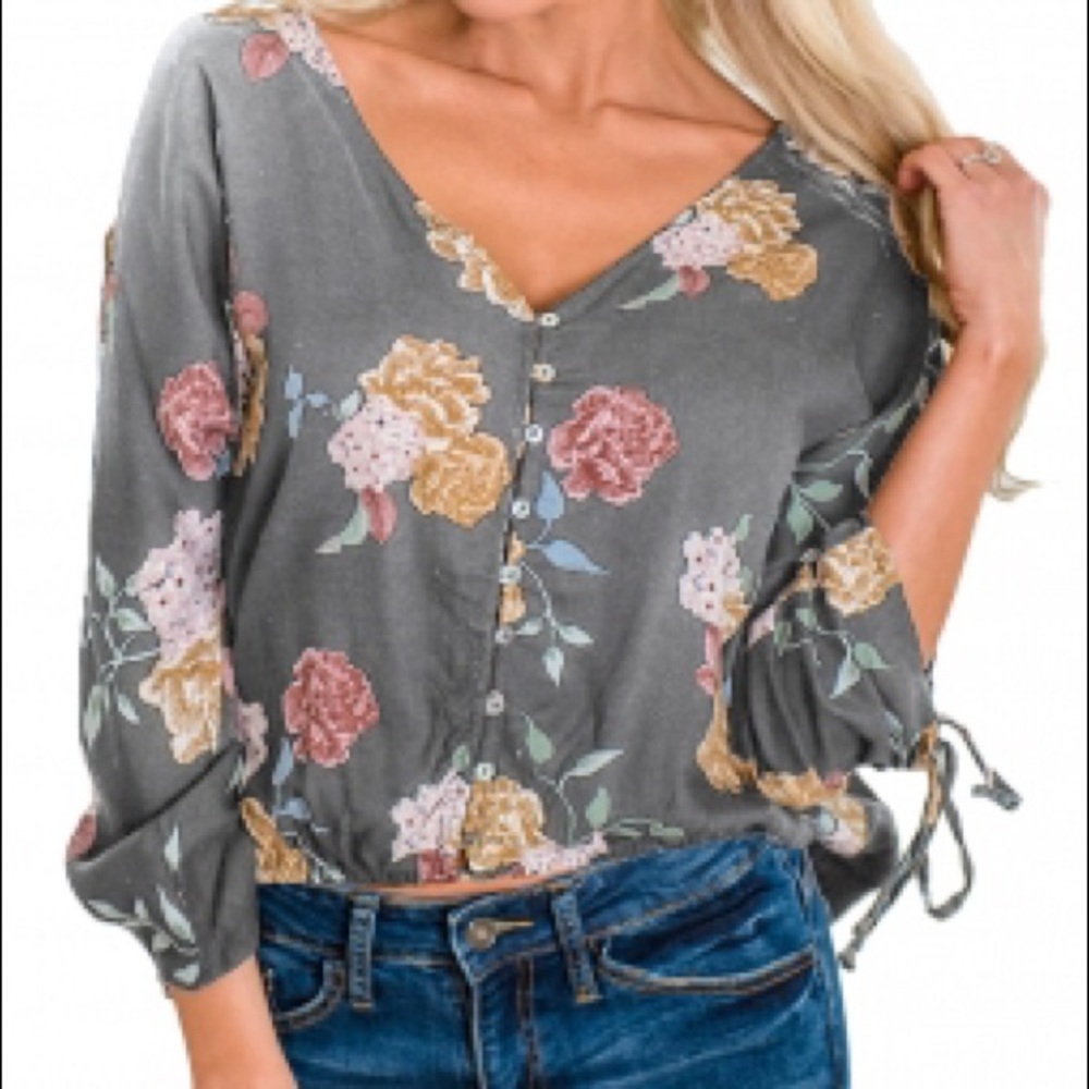 Floral Blouse Shirt Long Sleeve